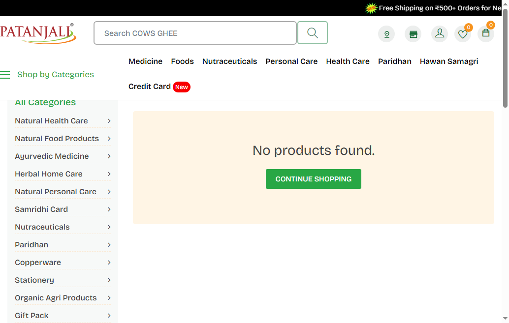 Zandu Care — Collection Cards with Save/Wishlist Feature